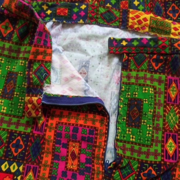 Vintage 60s Psychedelic Velvet Maxi Skirt - Picture 5 of 6